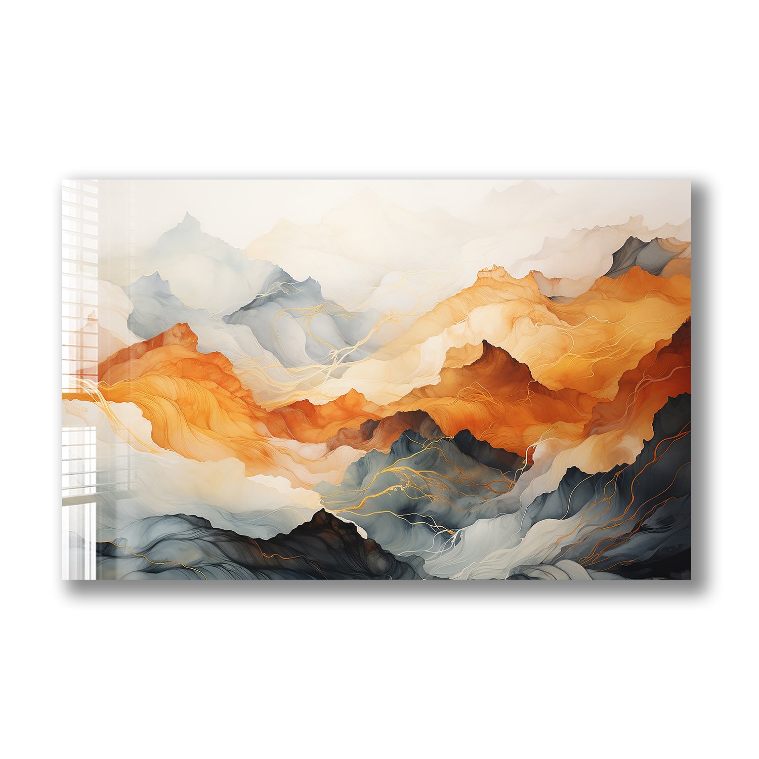 abstract glass wall art