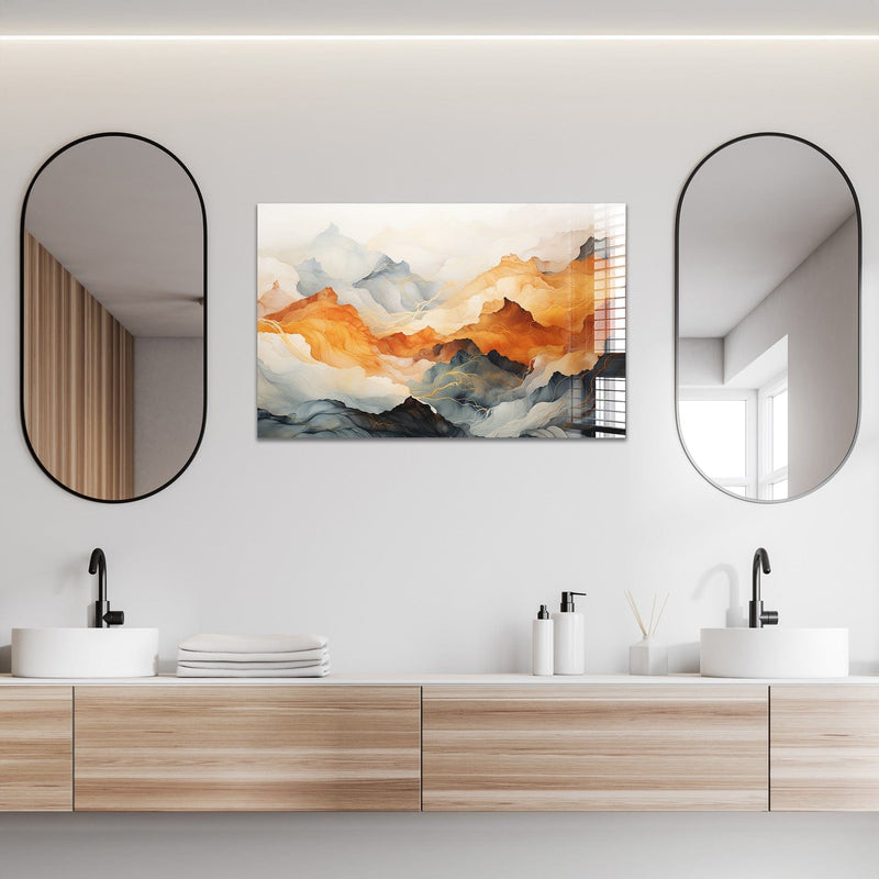 Artronauts Glass Print Abstract Mountains