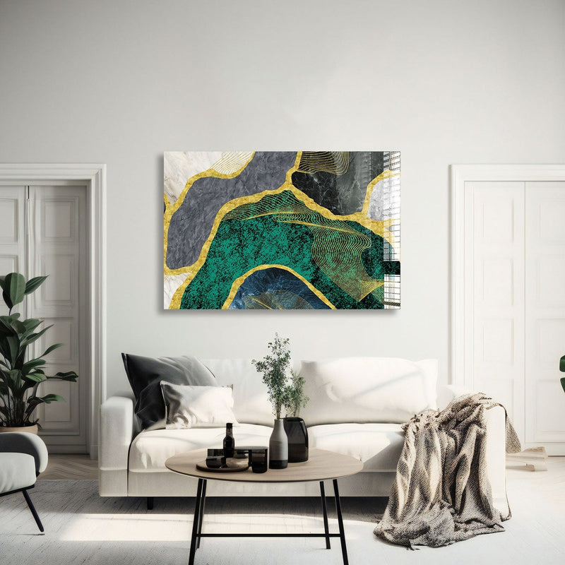 Artronauts Glass Print 60x90 Green Marble Design