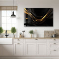 Artronauts Glass Print Minimal Gold & Black Art