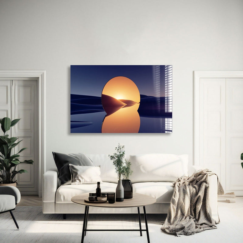 Artronauts Glass Print 60x90 Abstract Golden Mirror