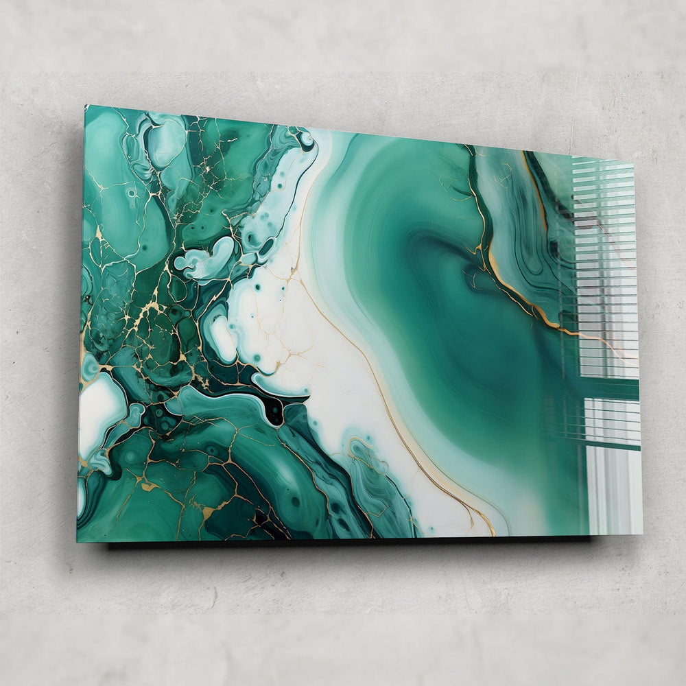 Artronauts Glass Print Green Marble Design II