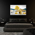 Artronauts Glass Print Golden Island - Tempered Glass Wall Art