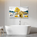 Artronauts Glass Print Golden Island - Tempered Glass Wall Art