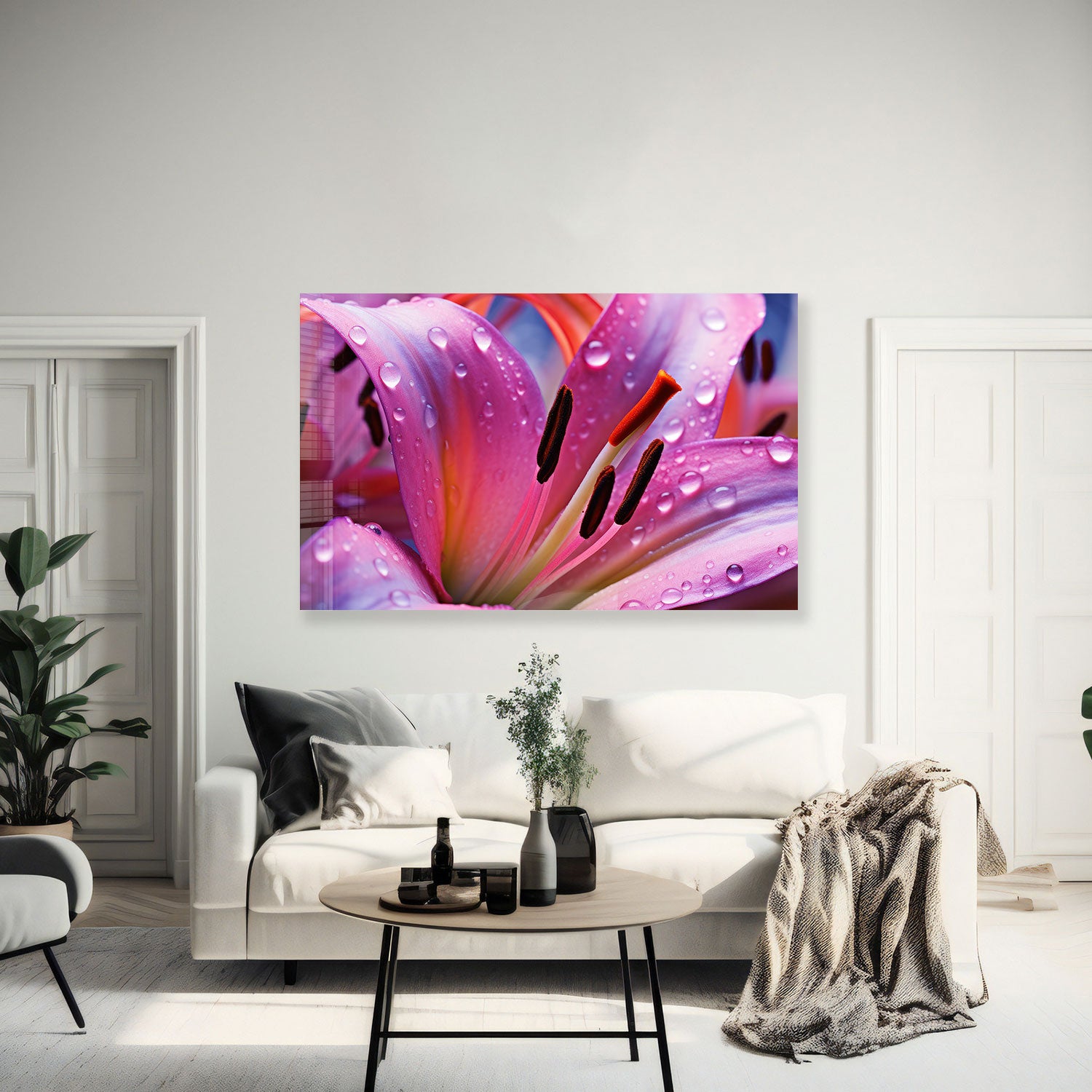 Purple Lily - Tempered Glass Wall Art