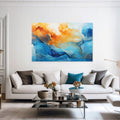 Artronauts Glass Print Orange&Blue Abstract - Tempered Glass Wall Art