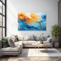Artronauts Glass Print Orange&Blue Abstract - Tempered Glass Wall Art