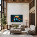 Artronauts Glass Print Portrait Flowers - Tempered Glass Wall Art