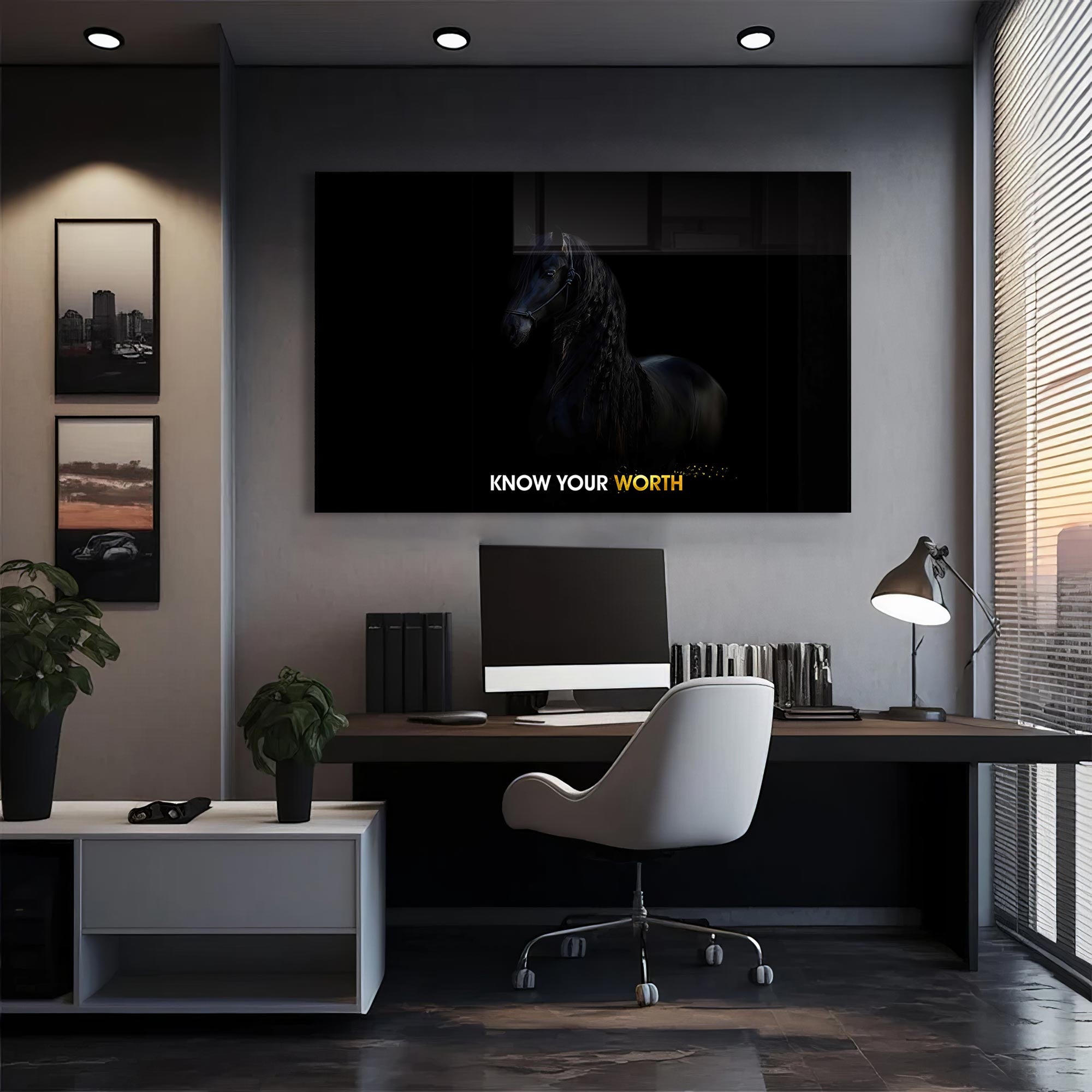 Know Your Worth - Tempered Glass Wall Art