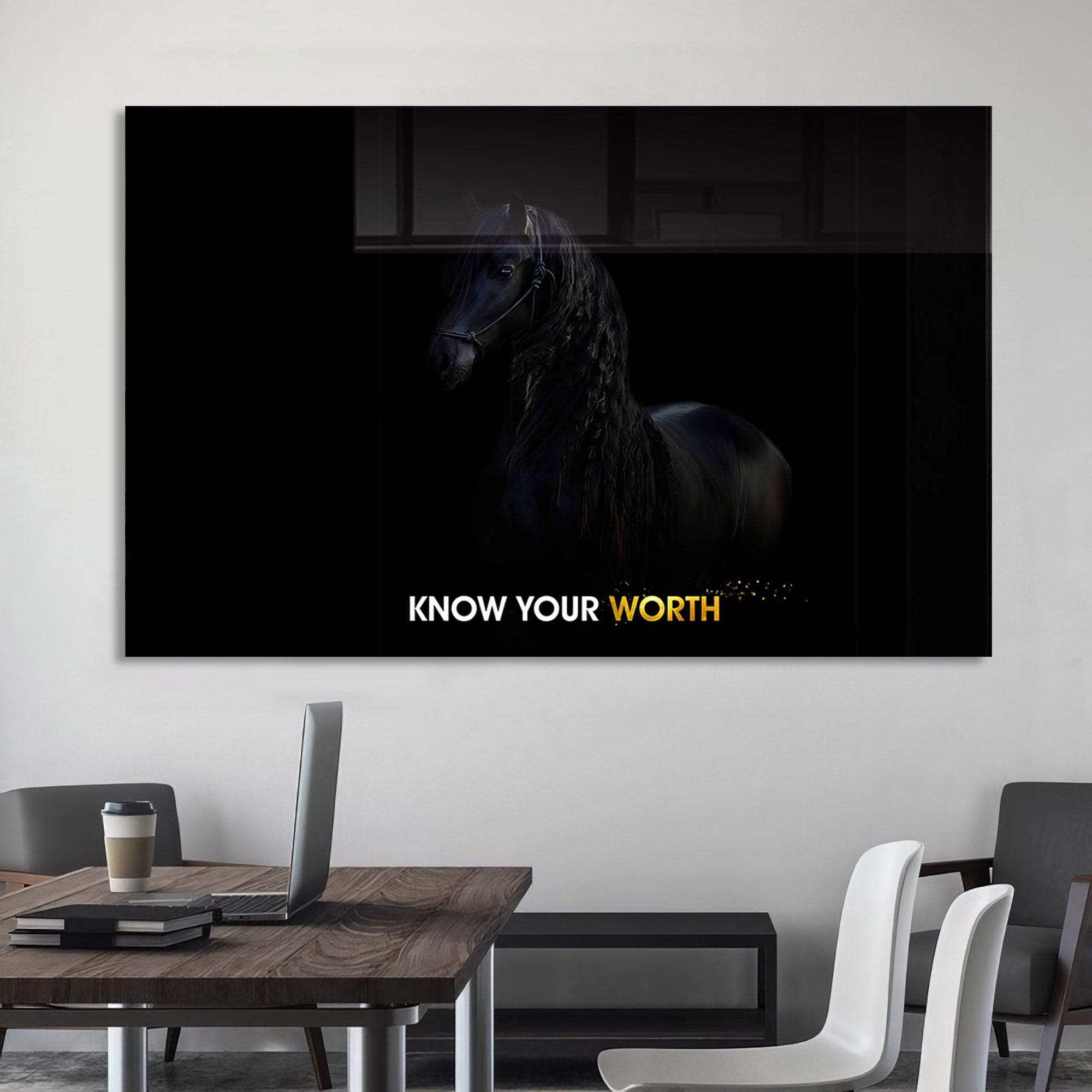 Know Your Worth - Tempered Glass Wall Art