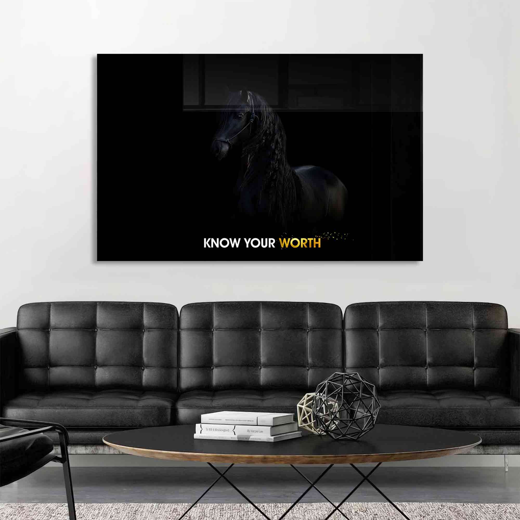 Know Your Worth - Tempered Glass Wall Art