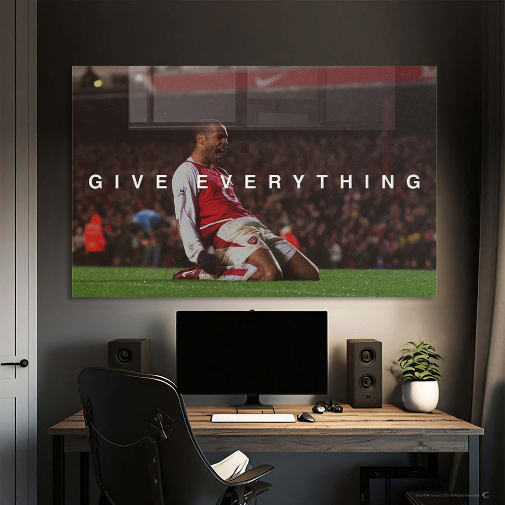 Artronauts Glass Print Thierry Henry - Give Everything - Tempered Glass Wall Art