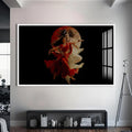 Artronauts Glass Print S | 72x46 cm | 28.3"x18.1" / White Eternal Union II- Hinduism Tempered Glass Wall Art