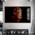 Artronauts Glass Print S | 72x46 cm | 28.3"x18.1" / Walnut Eternal Union II- Hinduism Tempered Glass Wall Art
