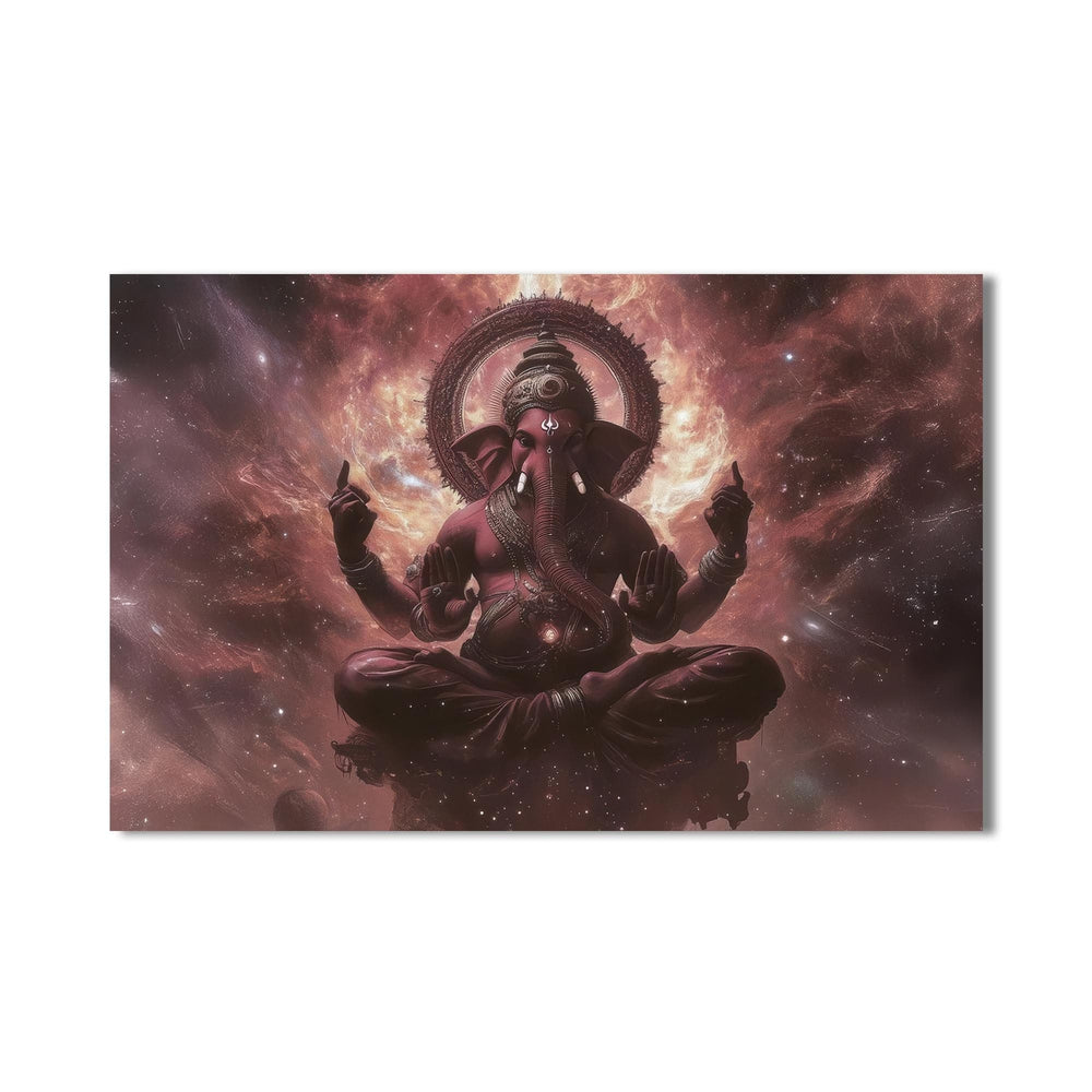 Artronauts Glass Print Cosmic Ganesha- Hinduism Tempered Glass Wall Art