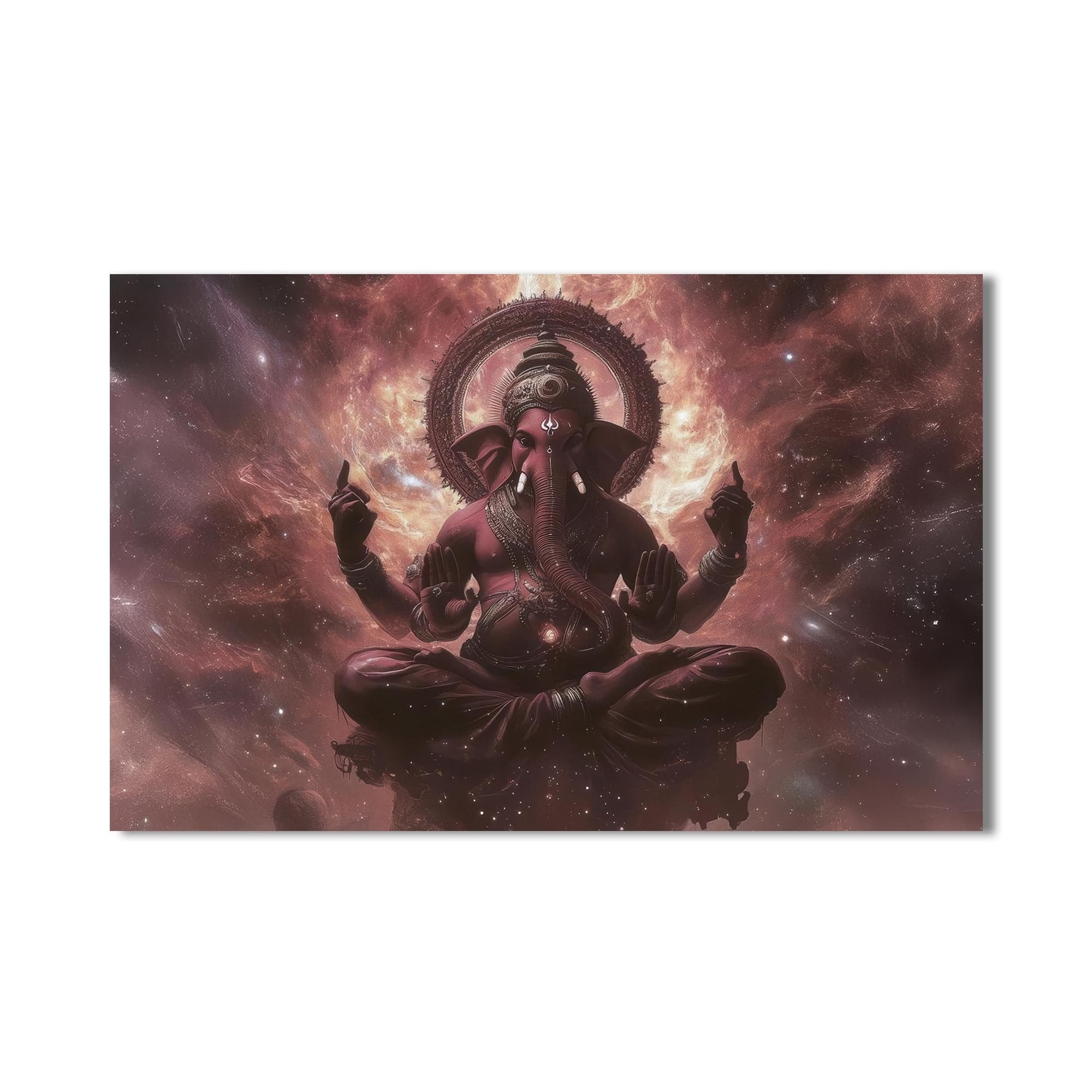 Artronauts Glass Print Cosmic Ganesha- Hinduism Tempered Glass Wall Art
