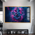 Artronauts Glass Print S | 72x46 cm | 28.3"x18.1" / Gold Mystic Ganesha- Hinduism Tempered Glass Wall Art