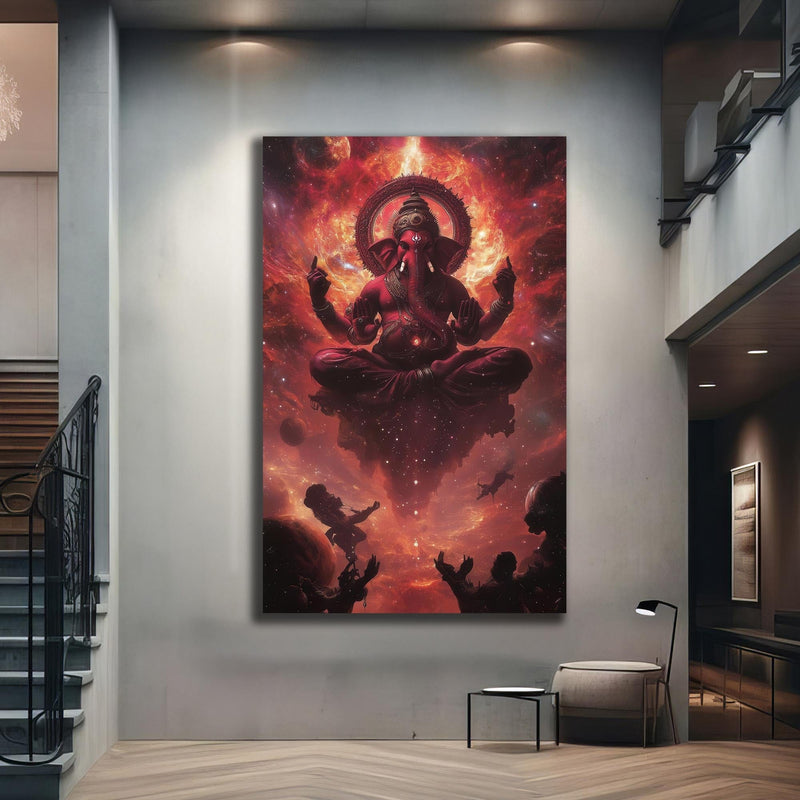 Artronauts Glass Print Lotus Blessing- Hinduism Tempered Glass Wall Art