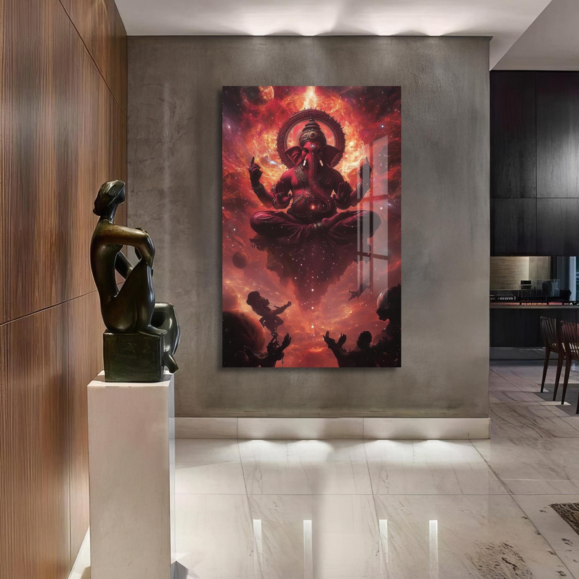 Artronauts Glass Print Lotus Blessing- Hinduism Tempered Glass Wall Art