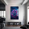 Artronauts Glass Print S | 72x46 cm | 28.3"x18.1" / White Crimson Ganesha- Hinduism Tempered Glass Wall Art