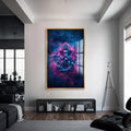 Artronauts Glass Print S | 72x46 cm | 28.3"x18.1" / Gold Crimson Ganesha- Hinduism Tempered Glass Wall Art