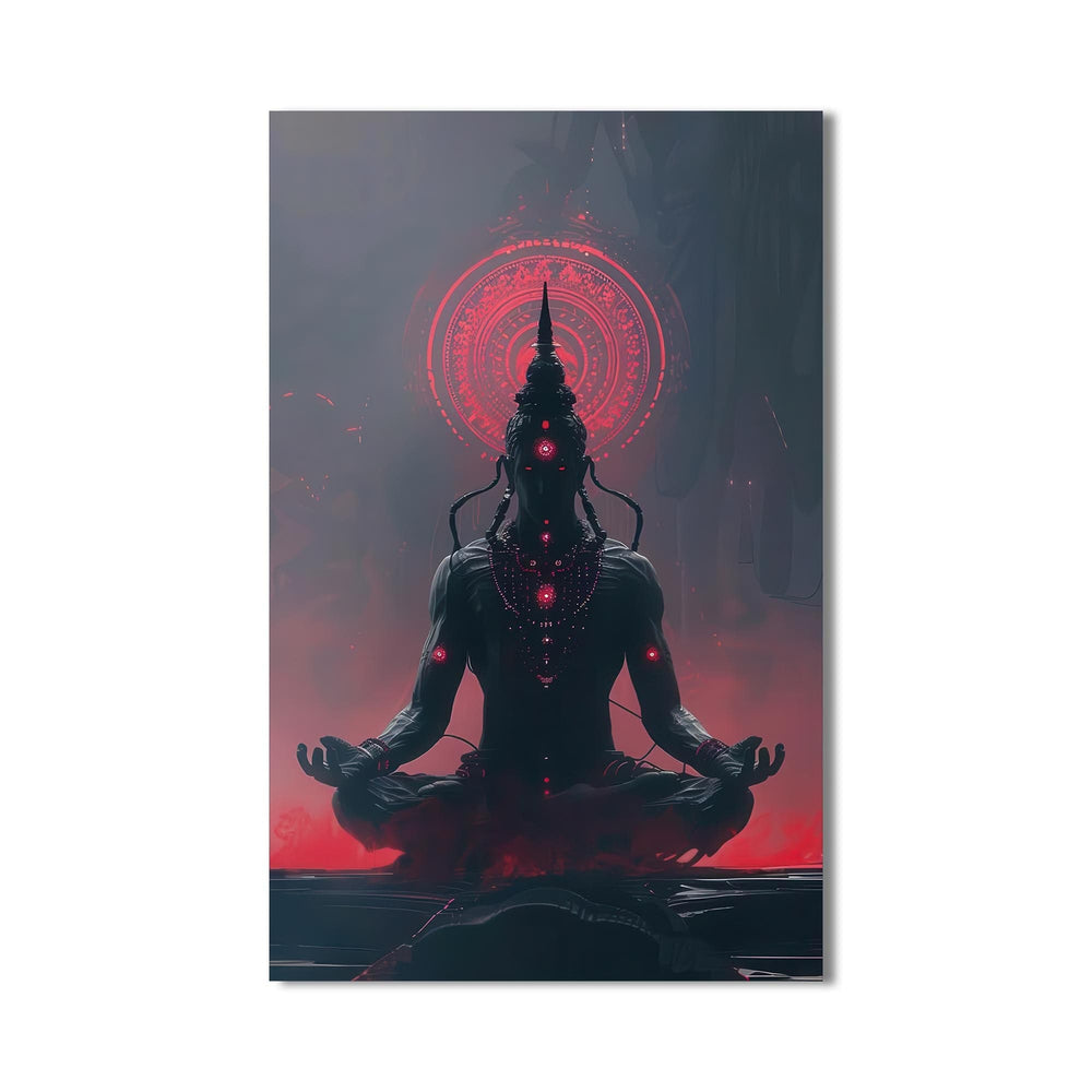 Artronauts Glass Print Neon Ganesha- Hinduism Tempered Glass Wall Art