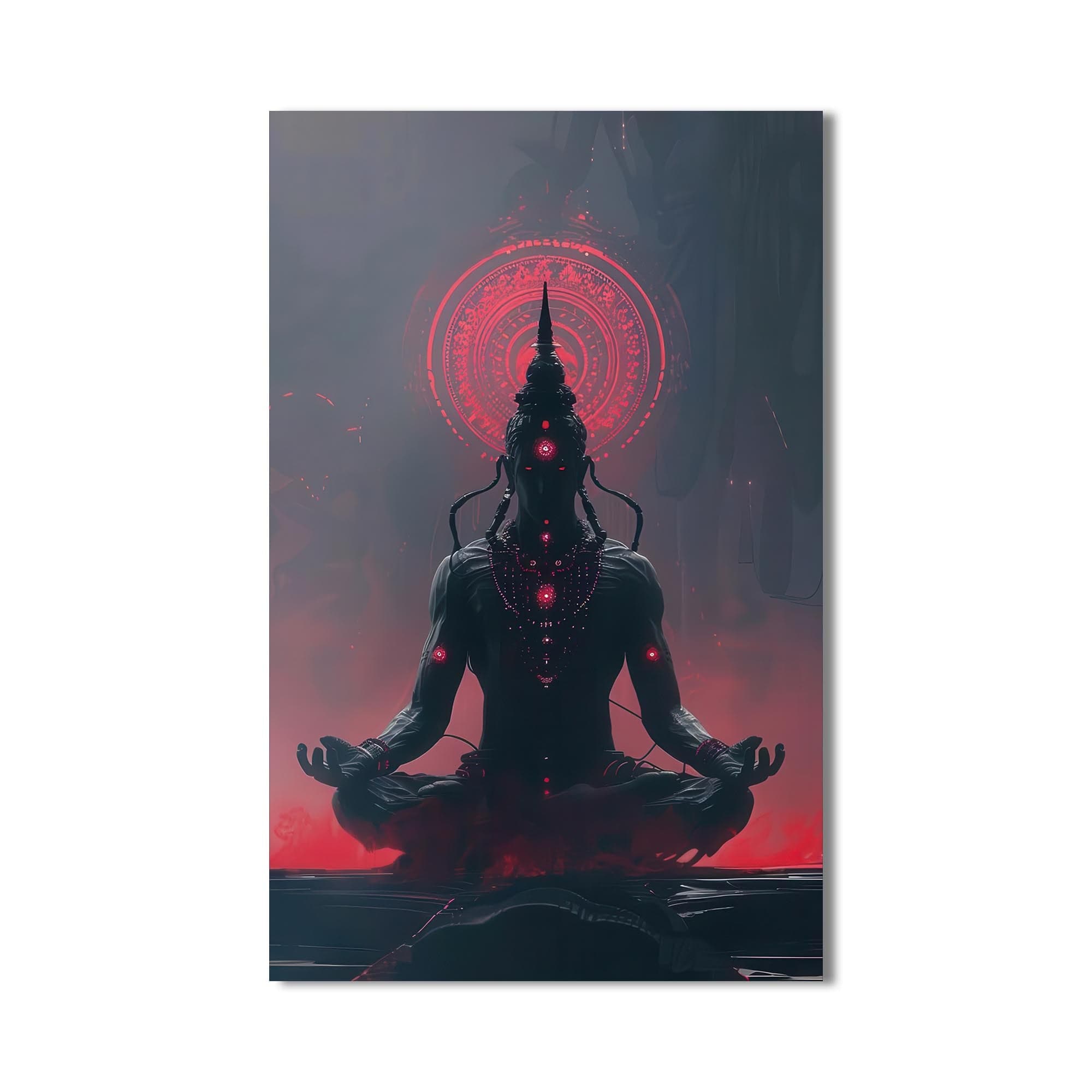 Artronauts Glass Print Neon Ganesha- Hinduism Tempered Glass Wall Art