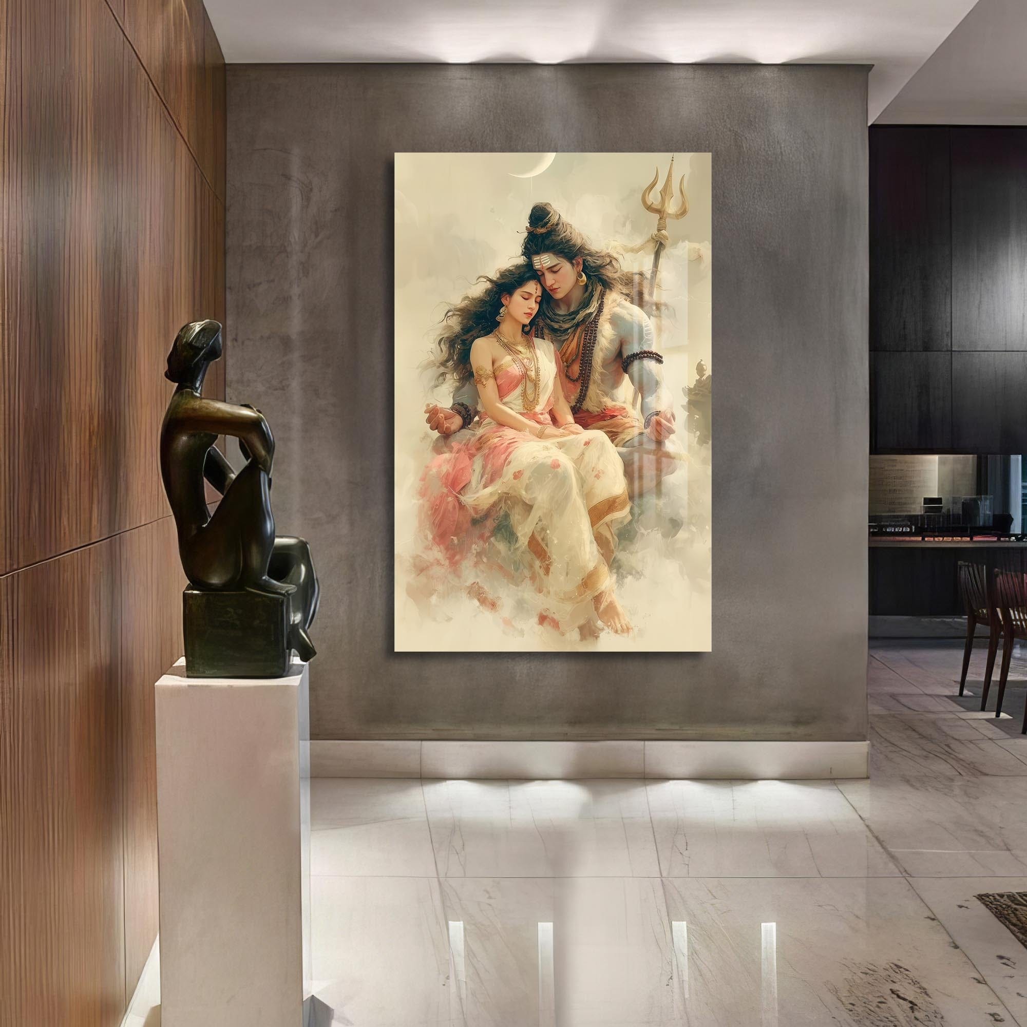 Artronauts Glass Print Eternal Union- Hinduism Tempered Glass Wall Art