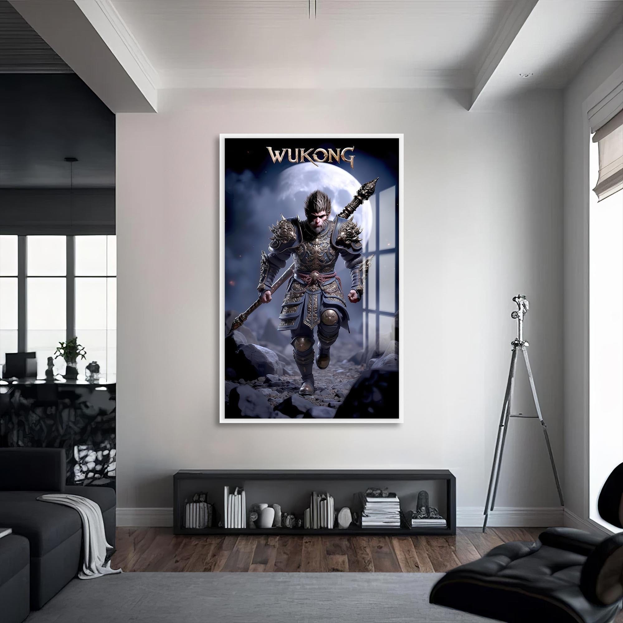 Artronauts Glass Print S | 72x46 cm | 28.3"x18.1" / White Wukong Ascendant-Tempered Glass Wall Art