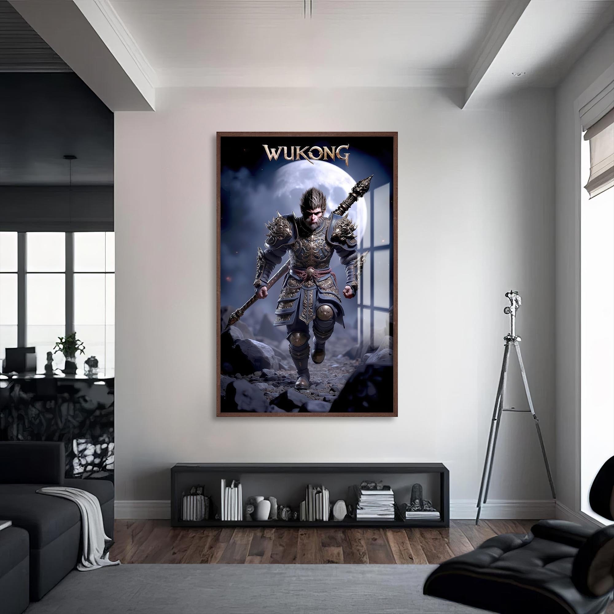 Artronauts Glass Print S | 72x46 cm | 28.3"x18.1" / Walnut Wukong Ascendant-Tempered Glass Wall Art