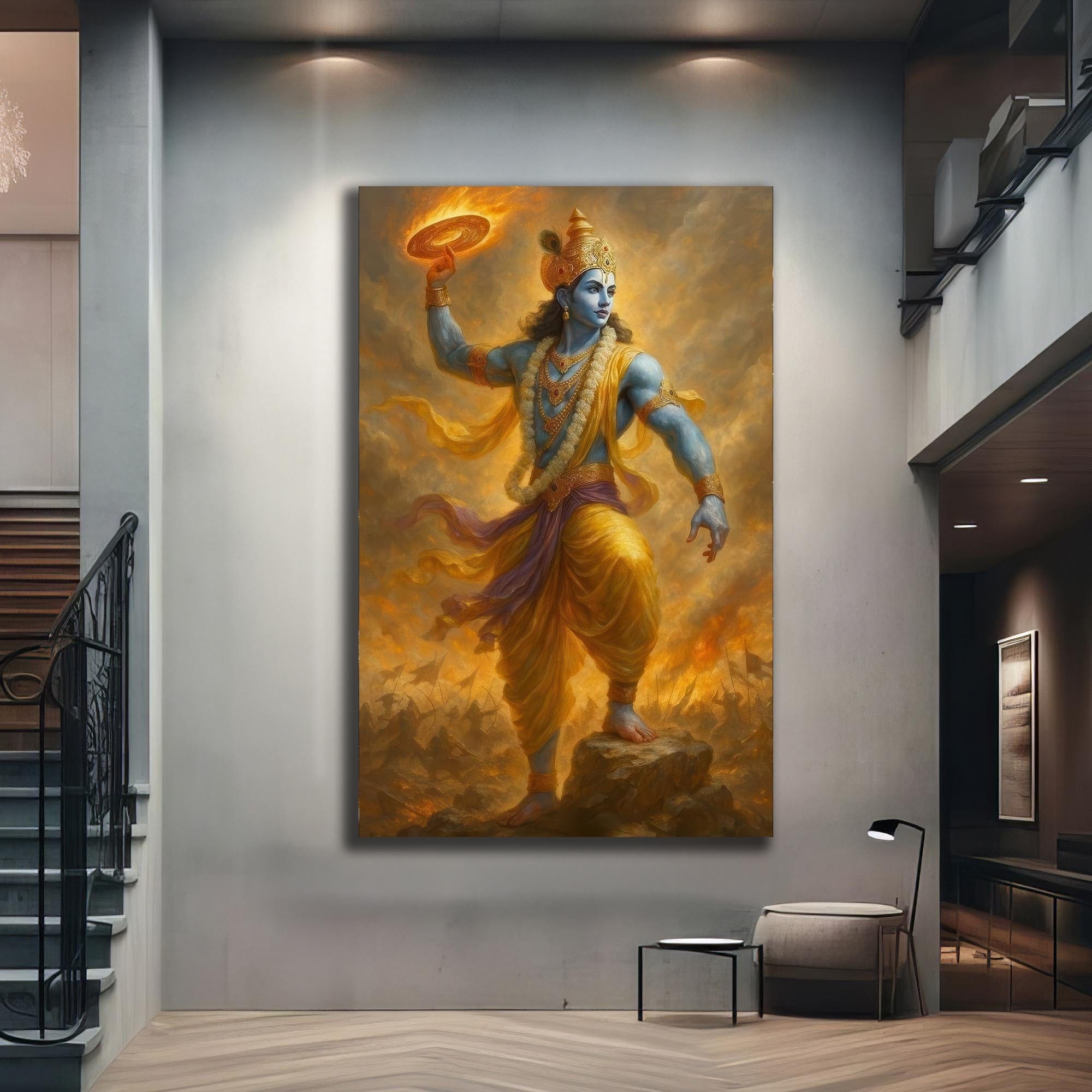 Artronauts Glass Print Cosmic Vishnu- Hinduism Tempered Glass Wall Art