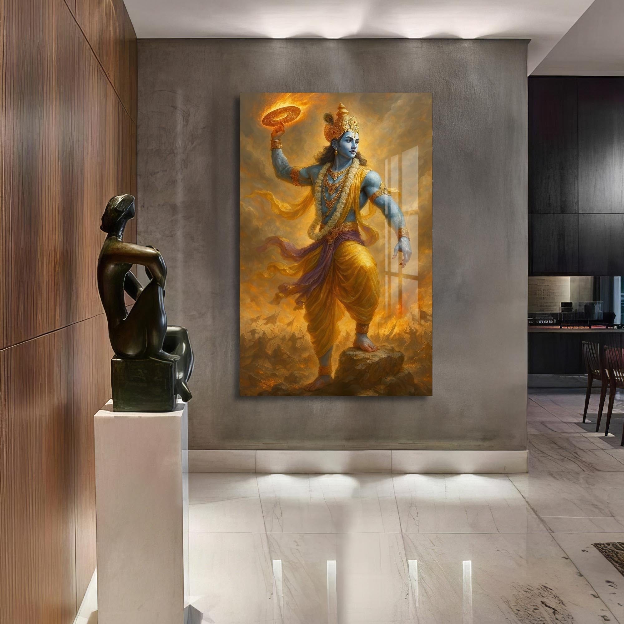 Artronauts Glass Print Cosmic Vishnu- Hinduism Tempered Glass Wall Art