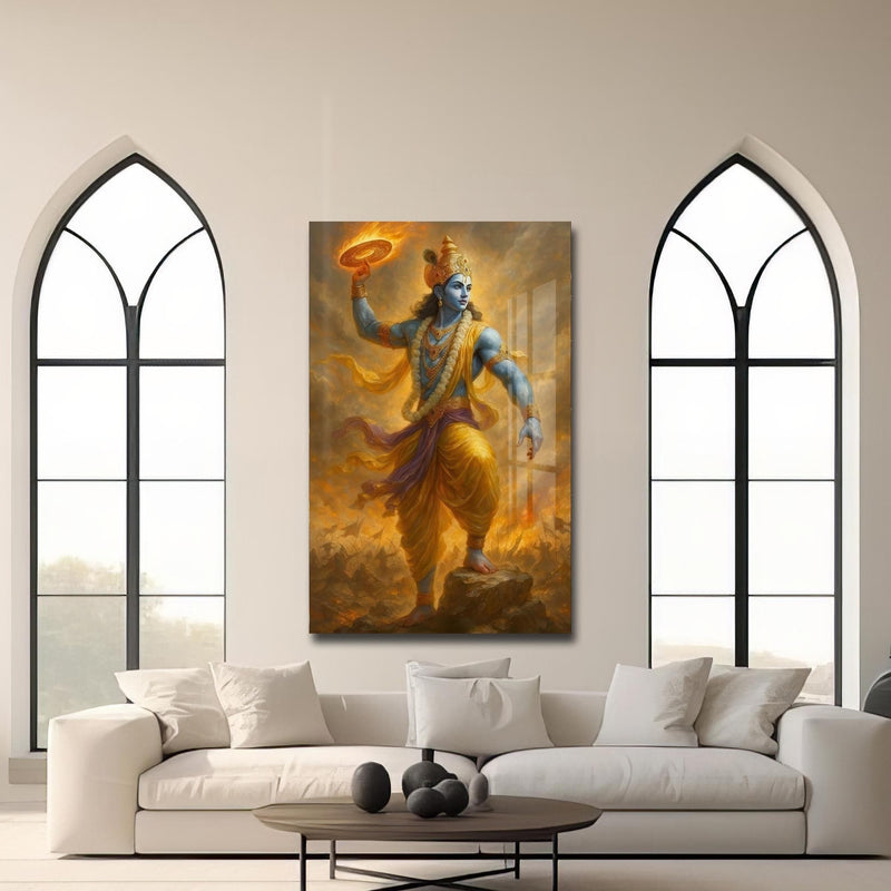 Artronauts Glass Print Cosmic Vishnu- Hinduism Tempered Glass Wall Art