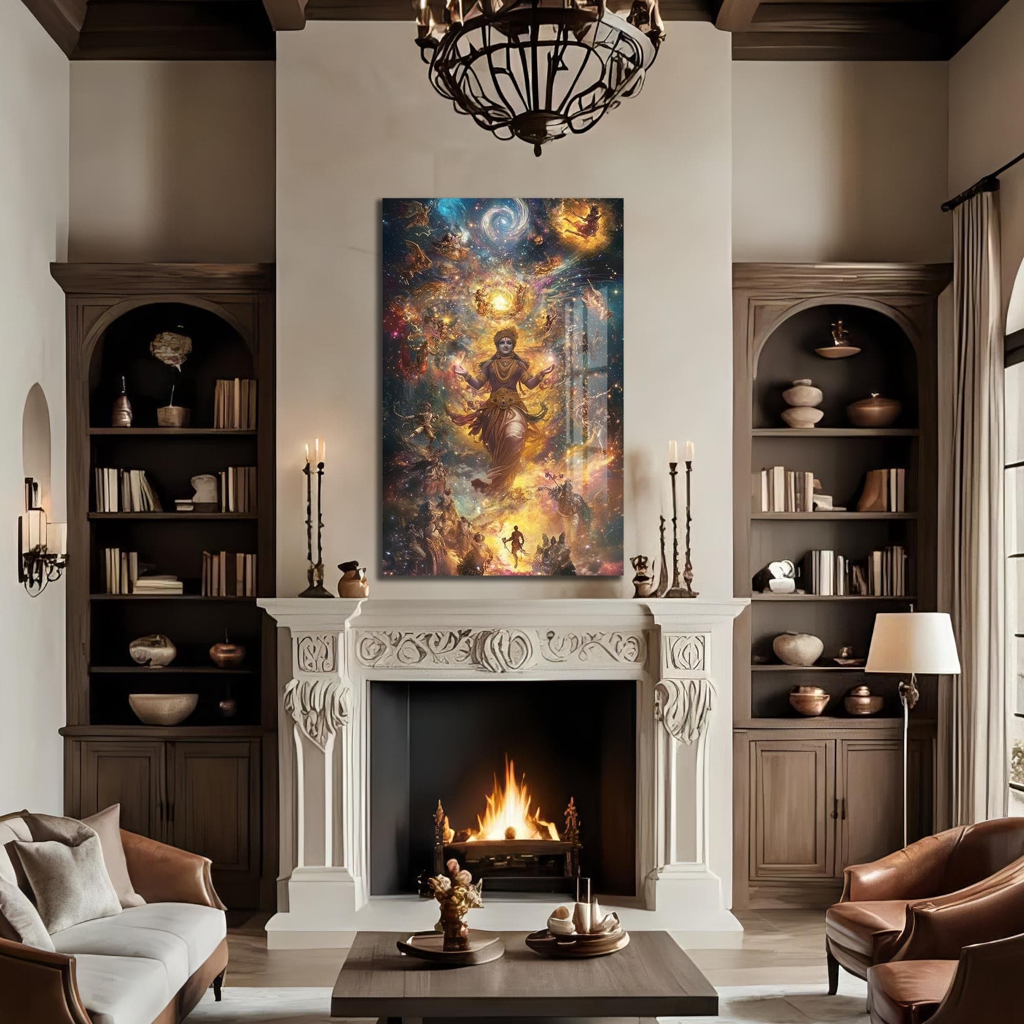 Artronauts Glass Print Divine Lotus- Hinduism Tempered Glass Wall Art