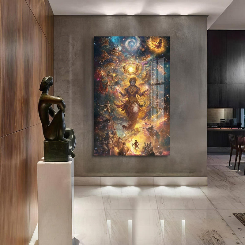 Artronauts Glass Print Divine Lotus- Hinduism Tempered Glass Wall Art