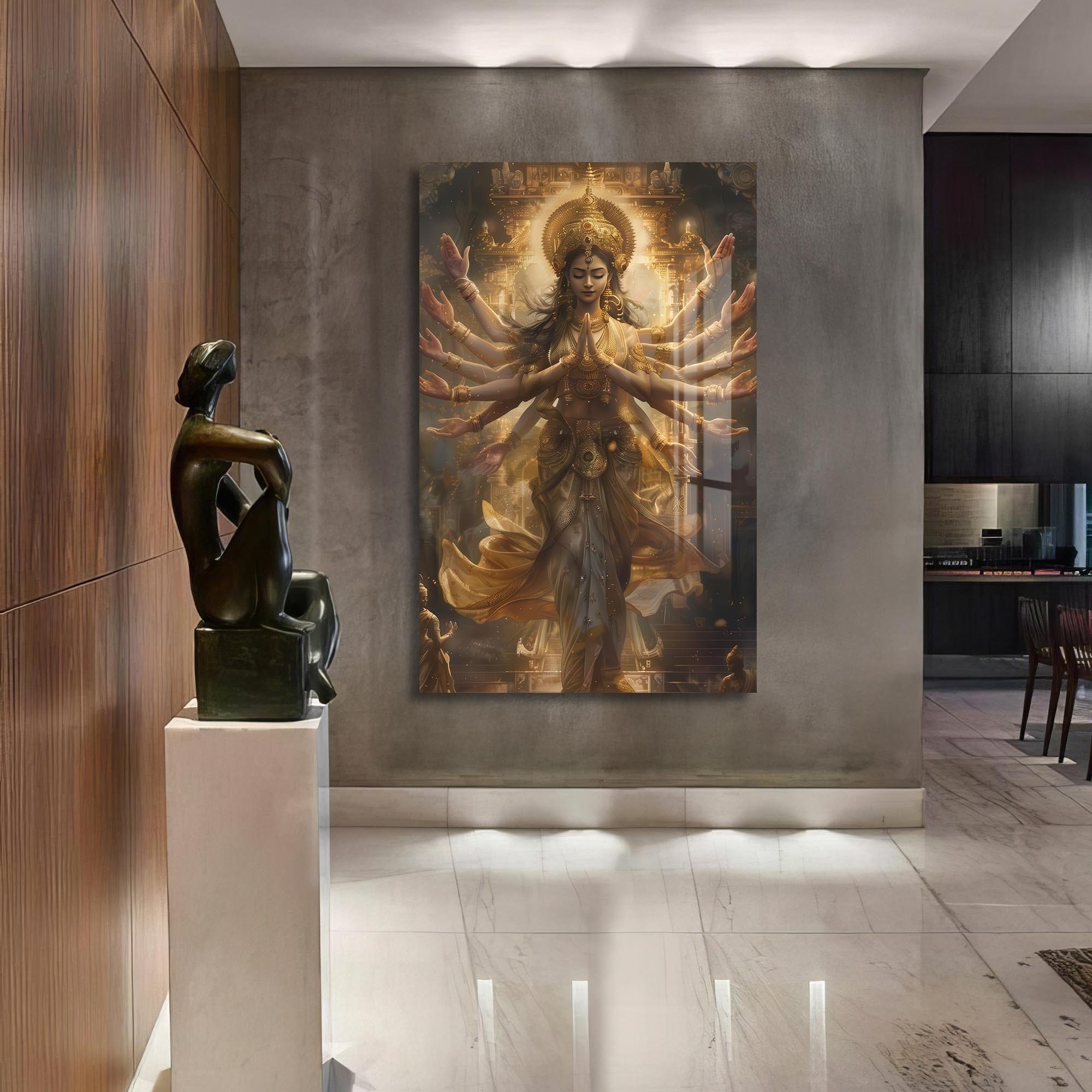 Artronauts Glass Print Krishna Melody- Hinduism Tempered Glass Wall Art