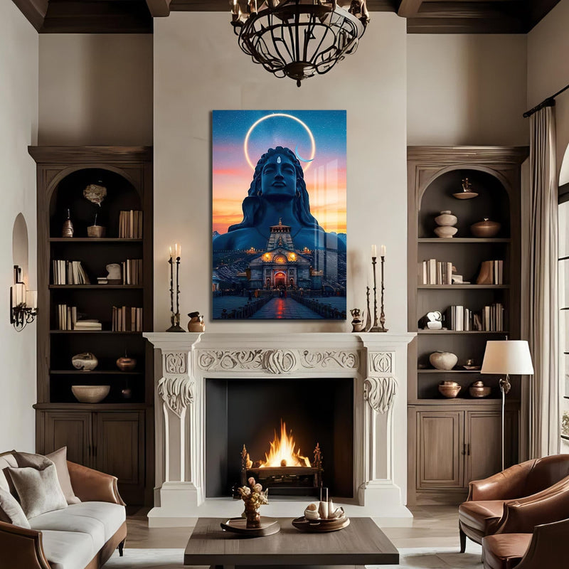 Artronauts Glass Print Celestial Shiva- Hinduism Tempered Glass Wall Art