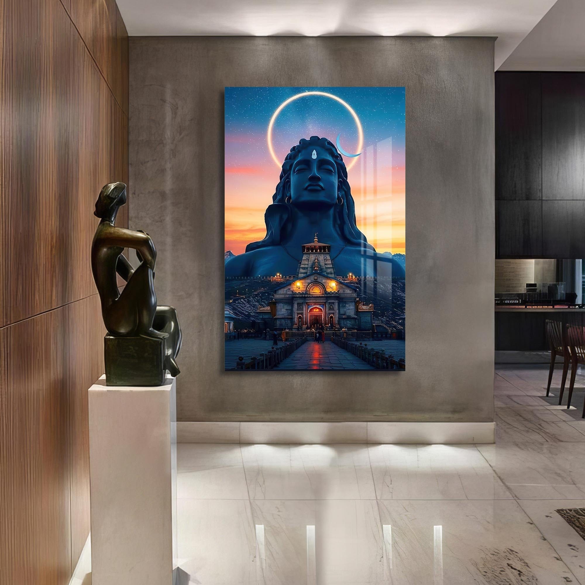 Artronauts Glass Print Celestial Shiva- Hinduism Tempered Glass Wall Art