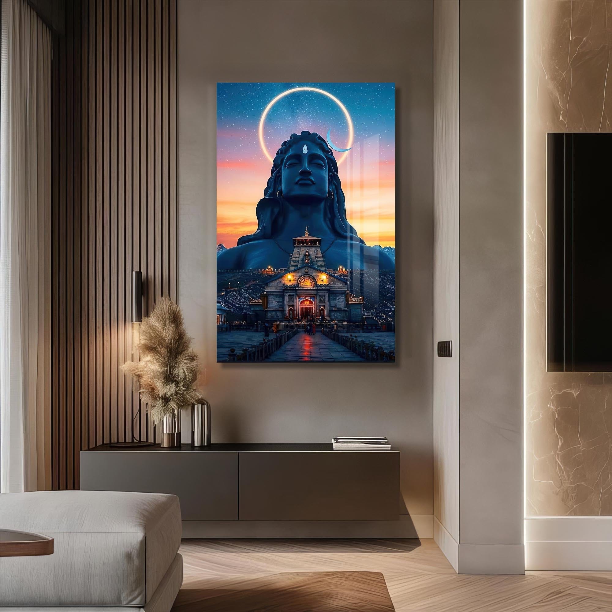 Artronauts Glass Print Celestial Shiva- Hinduism Tempered Glass Wall Art