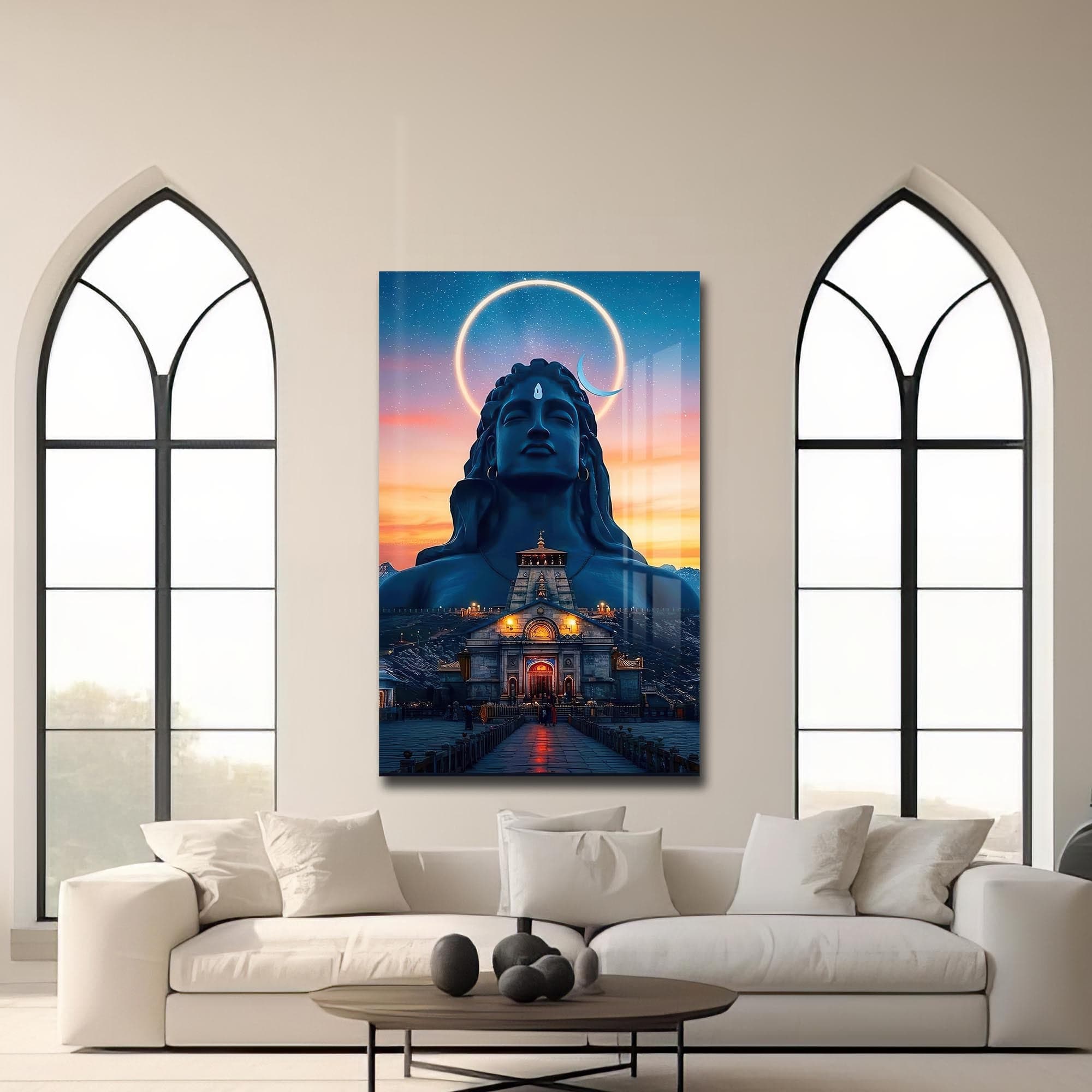 Artronauts Glass Print Celestial Shiva- Hinduism Tempered Glass Wall Art