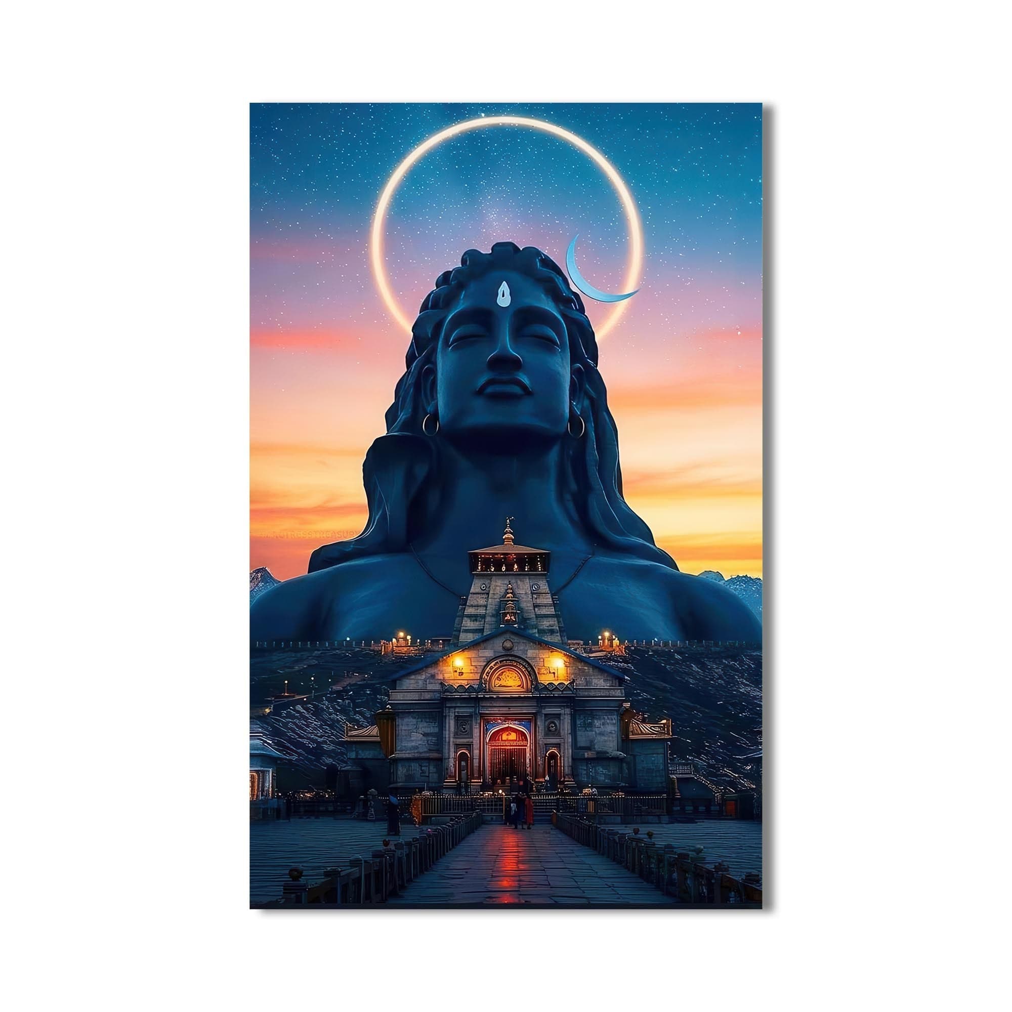 Artronauts Glass Print Celestial Shiva- Hinduism Tempered Glass Wall Art