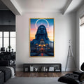 Artronauts Glass Print S | 72x46 cm | 28.3"x18.1" / Gold Celestial Shiva- Hinduism Tempered Glass Wall Art