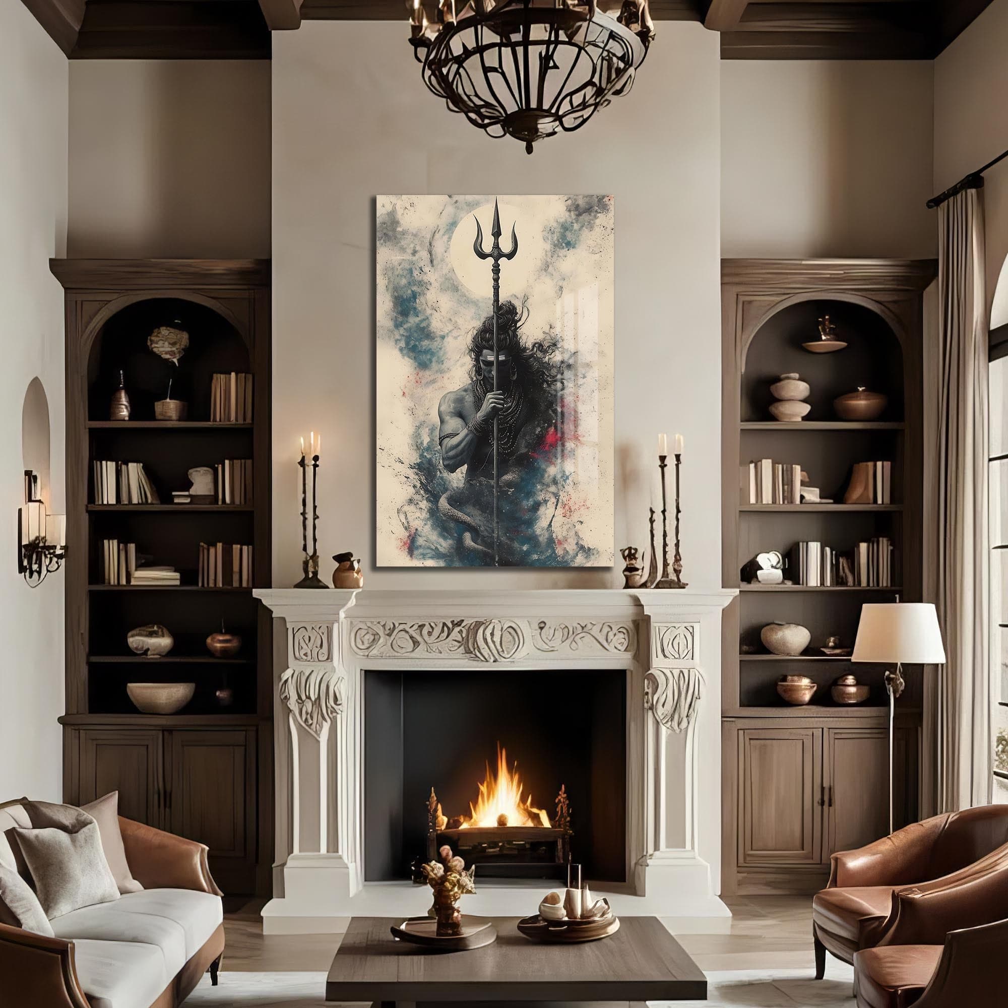 Artronauts Glass Print Trident Silence- Hinduism Tempered Glass Wall Art