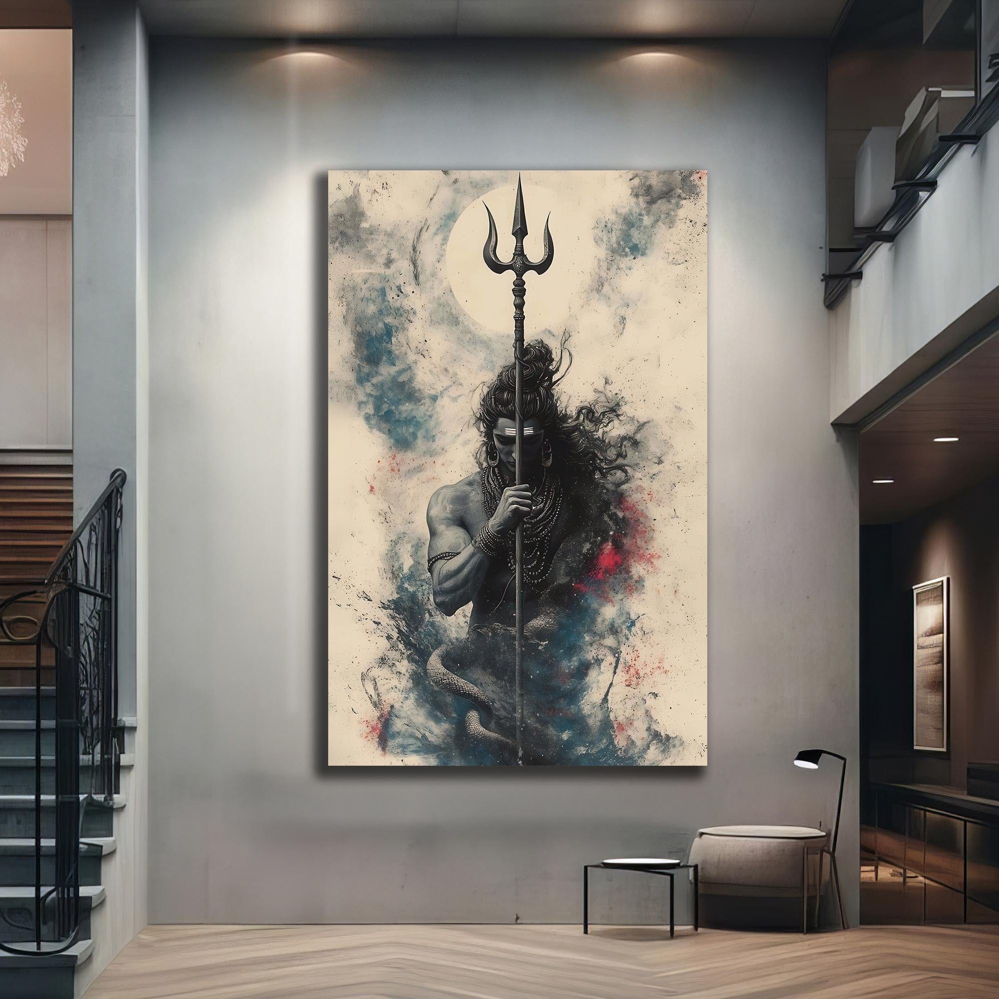 Artronauts Glass Print Trident Silence- Hinduism Tempered Glass Wall Art