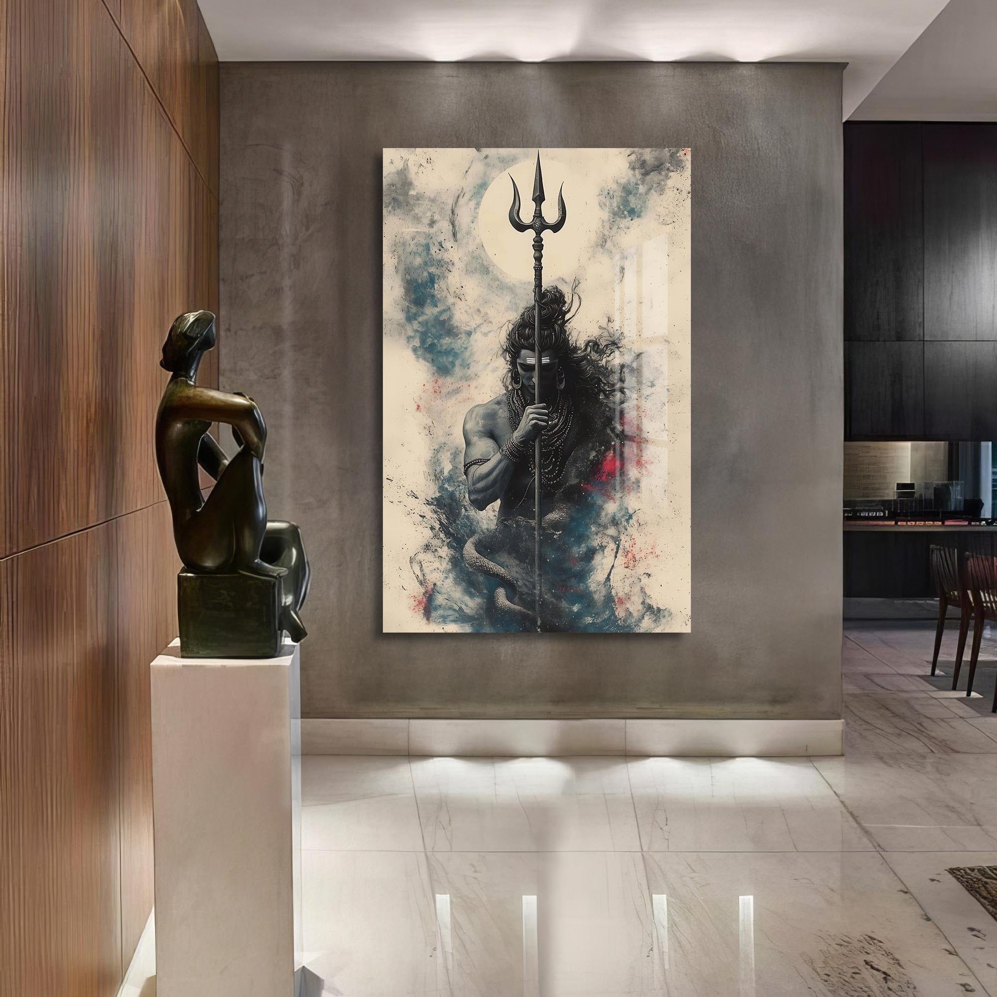 Artronauts Glass Print Trident Silence- Hinduism Tempered Glass Wall Art