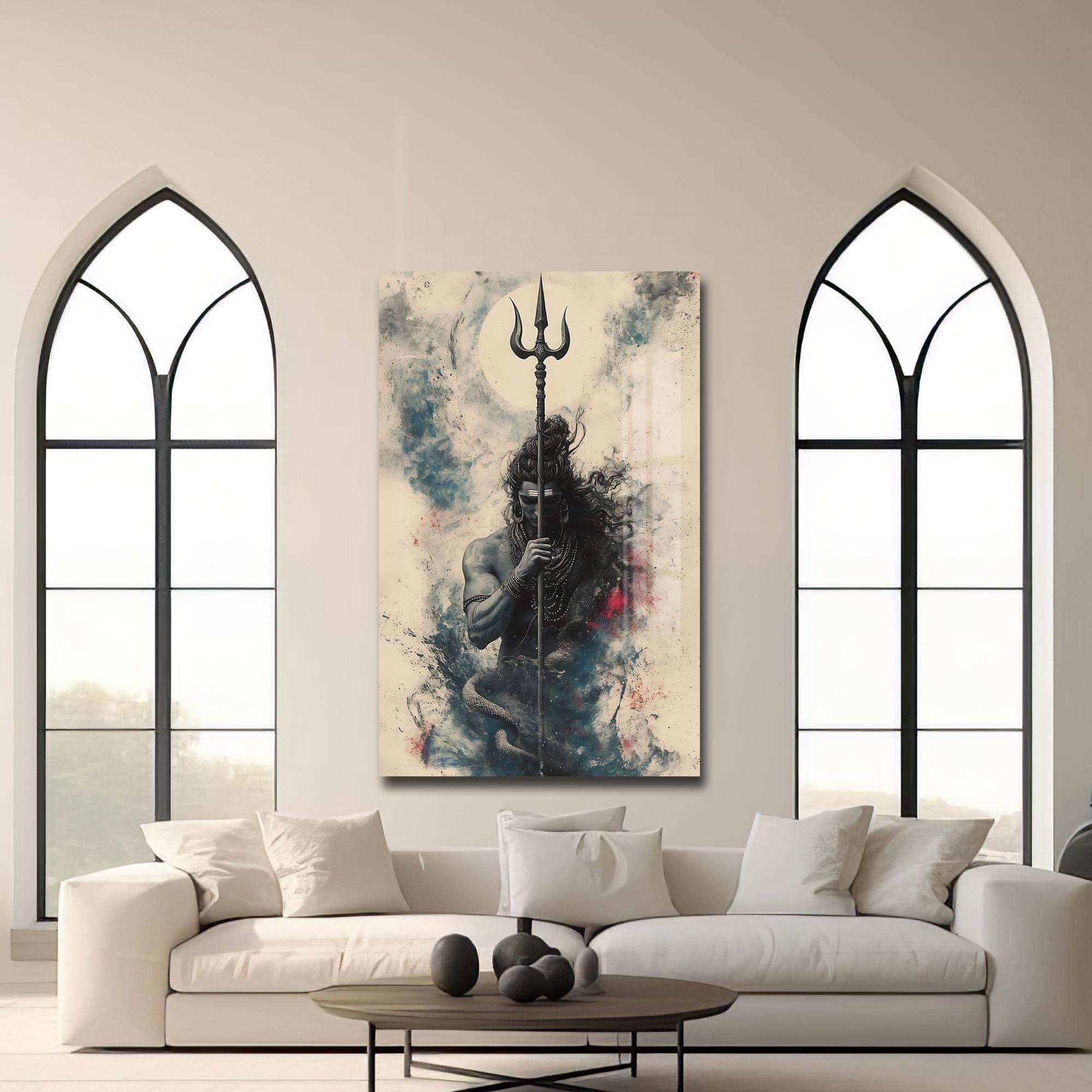 Artronauts Glass Print Trident Silence- Hinduism Tempered Glass Wall Art
