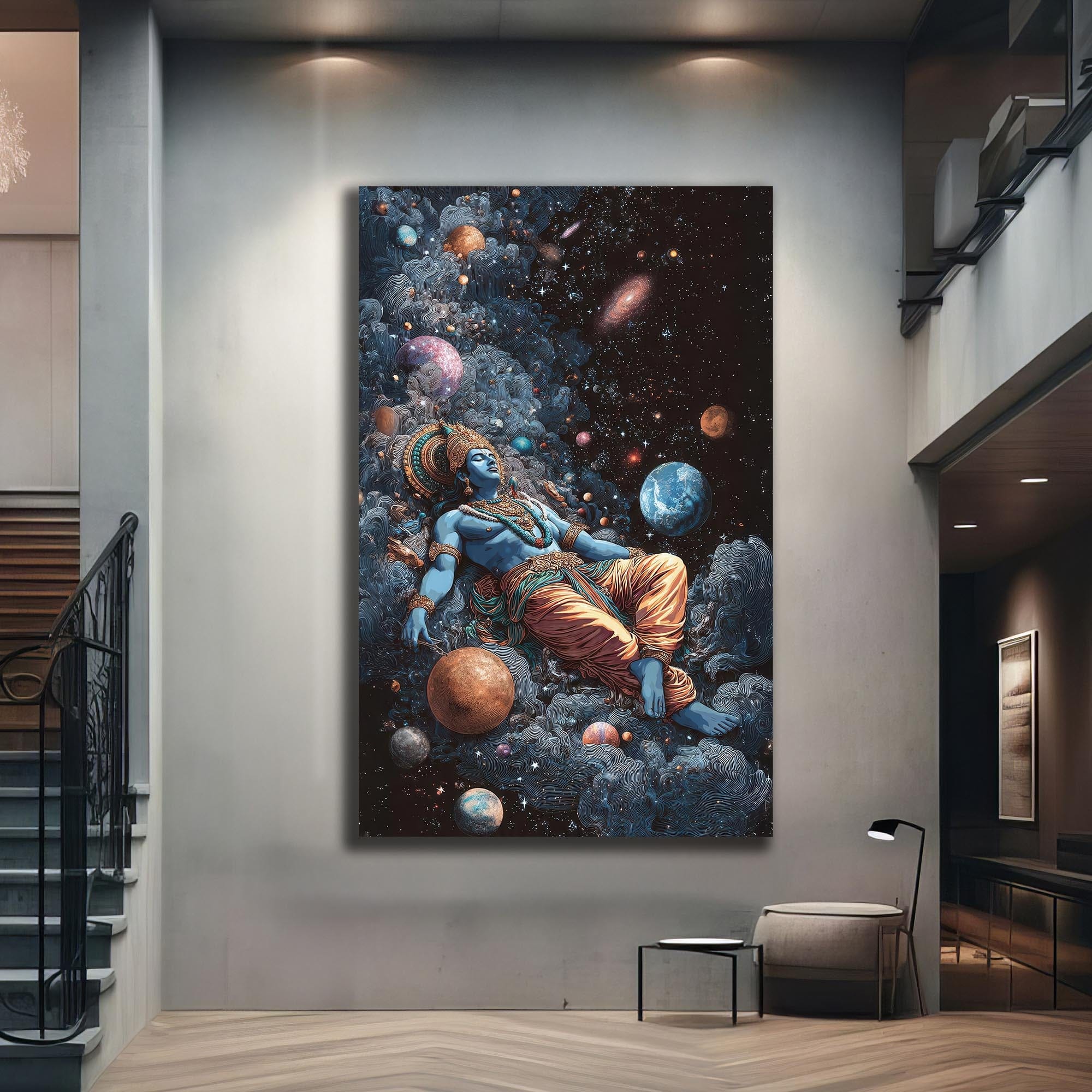 Artronauts Glass Print Cosmic Shiva- Hinduism Tempered Glass Wall Art