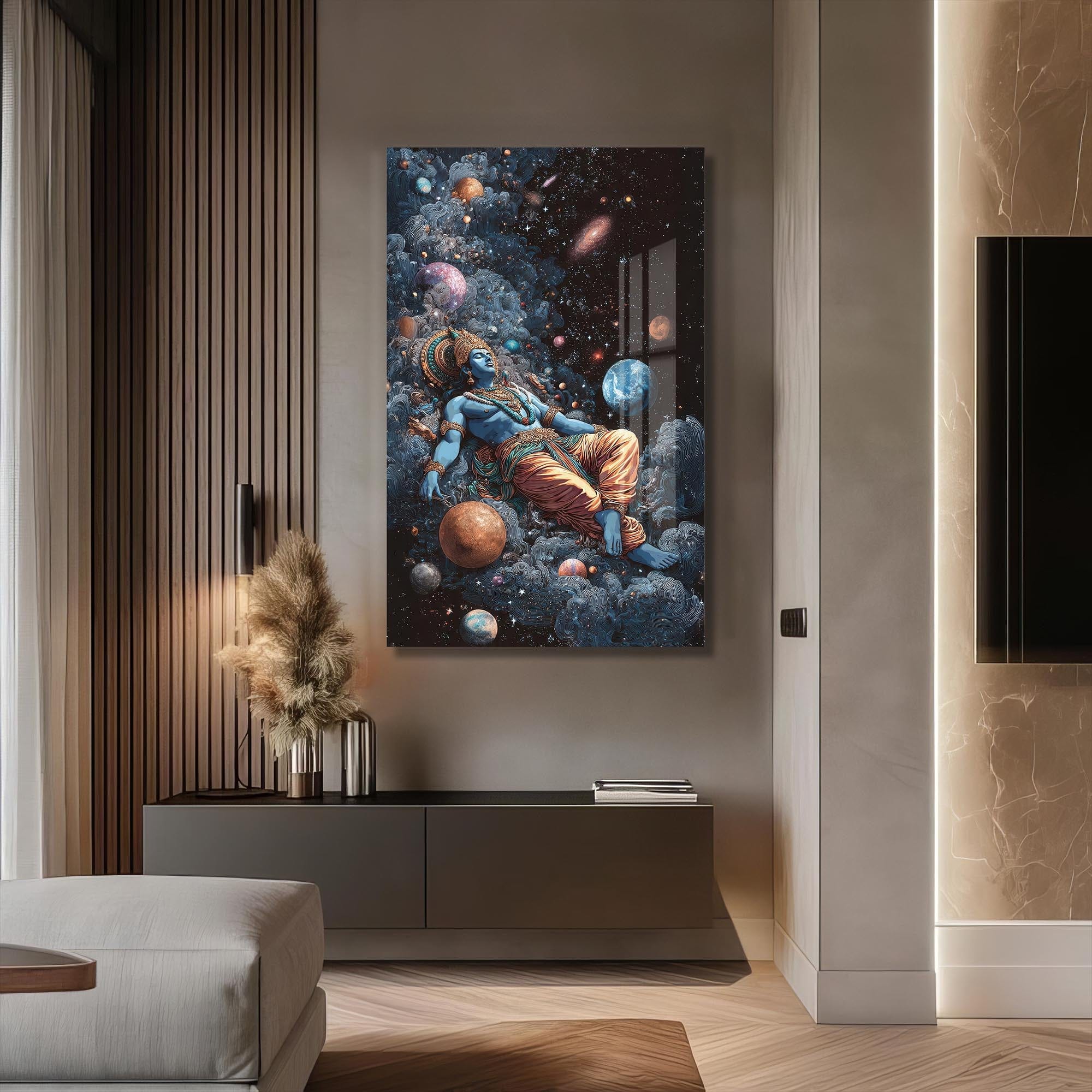 Artronauts Glass Print Cosmic Shiva- Hinduism Tempered Glass Wall Art