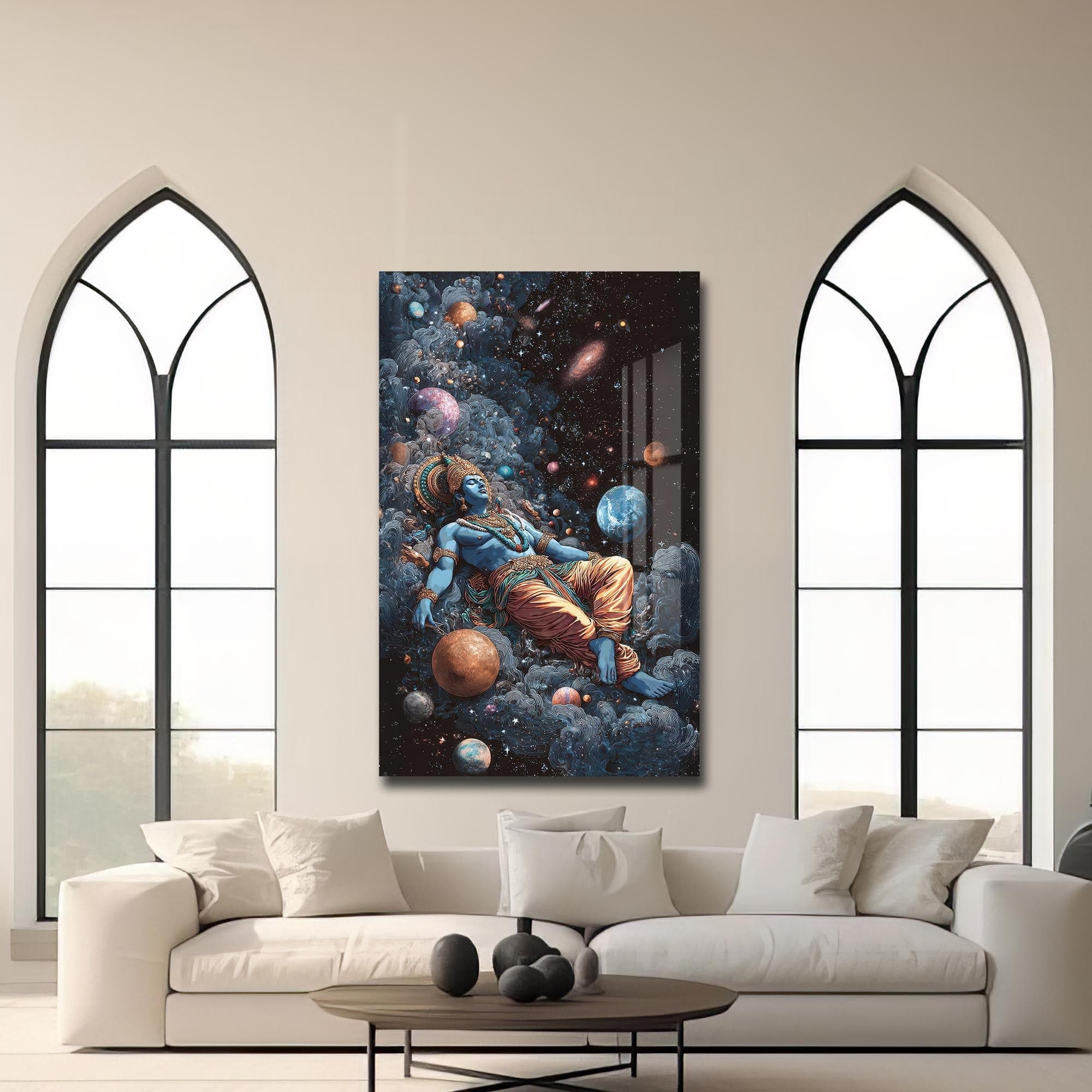 Artronauts Glass Print Cosmic Shiva- Hinduism Tempered Glass Wall Art