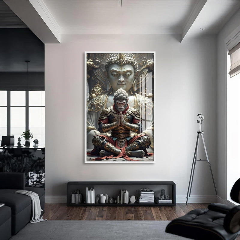 Artronauts Glass Print S | 72x46 cm | 28.3"x18.1" / White Silent Devotion-Tempered Glass Wall Art